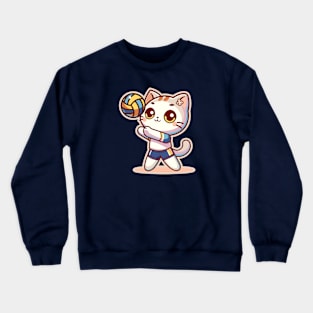 Cute Kitty Volleyball Player Crewneck Sweatshirt